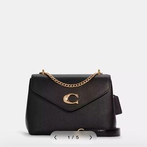 Coach Tammie Black Leather Shoulder Bag